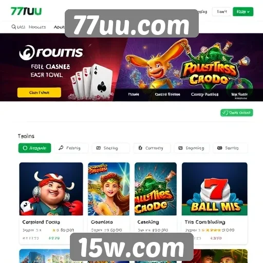 Diversificação dos gêneros de jogos em 77uu.com